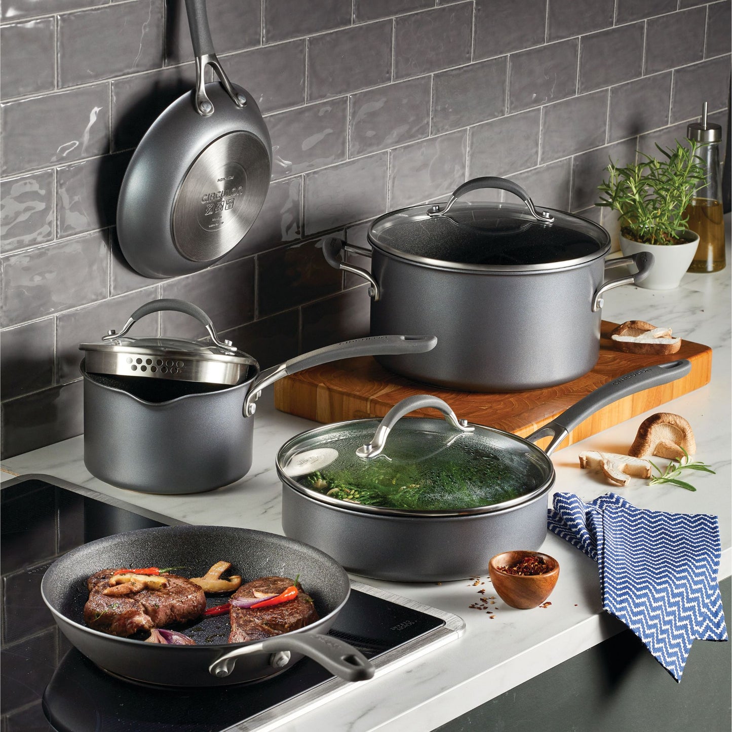 Circulon ScratchDefense A1 Nonstick Induction 8 Piece Cookware Set