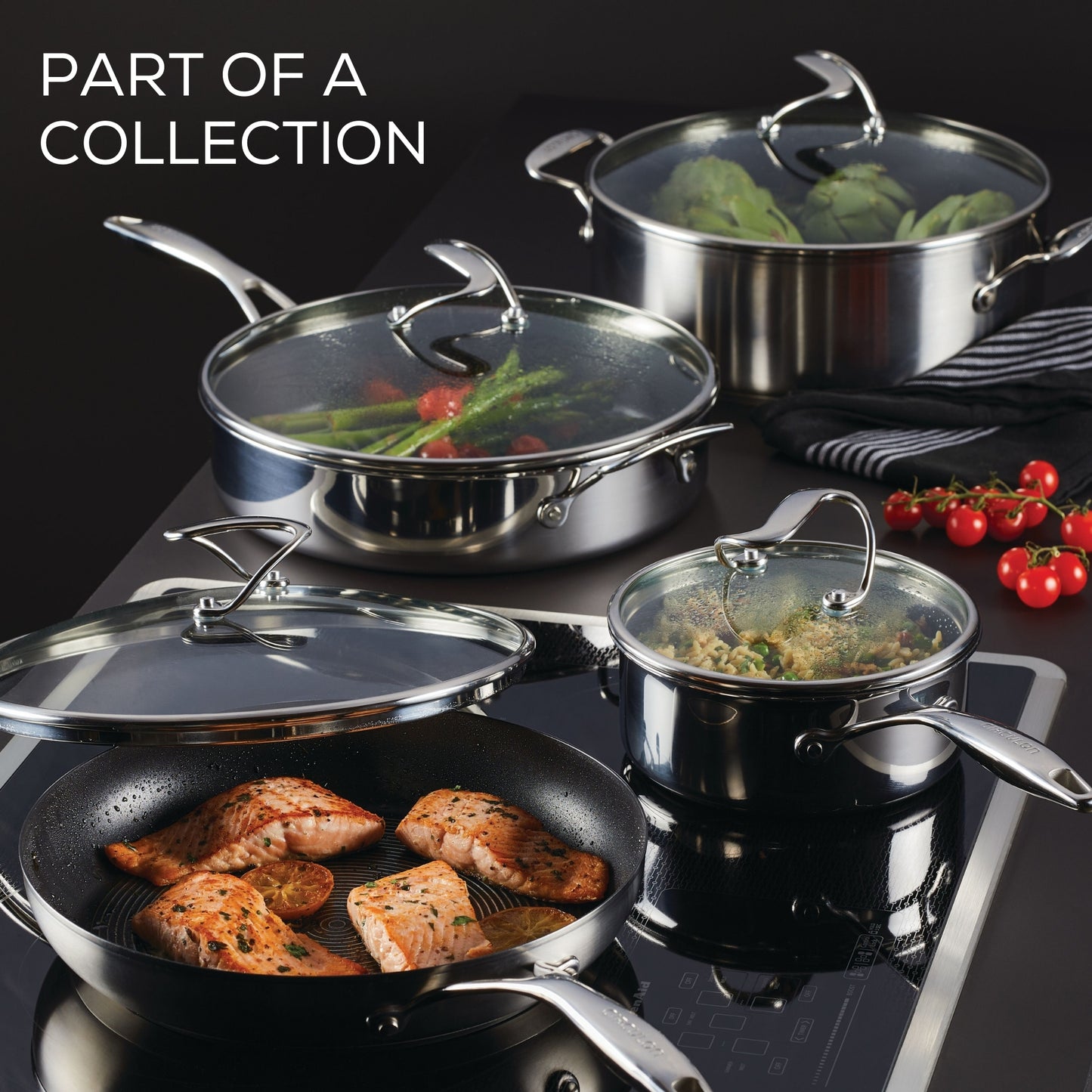 Circulon S-Series Hybrid Stainless Steel Nonstick Induction Covered Saucepot 22cm/3.8L