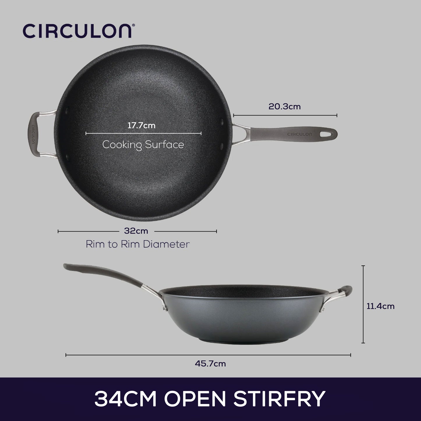 Circulon ScratchDefense A1 Nonstick Induction Nonstick Induction Open Stirfry 34cm