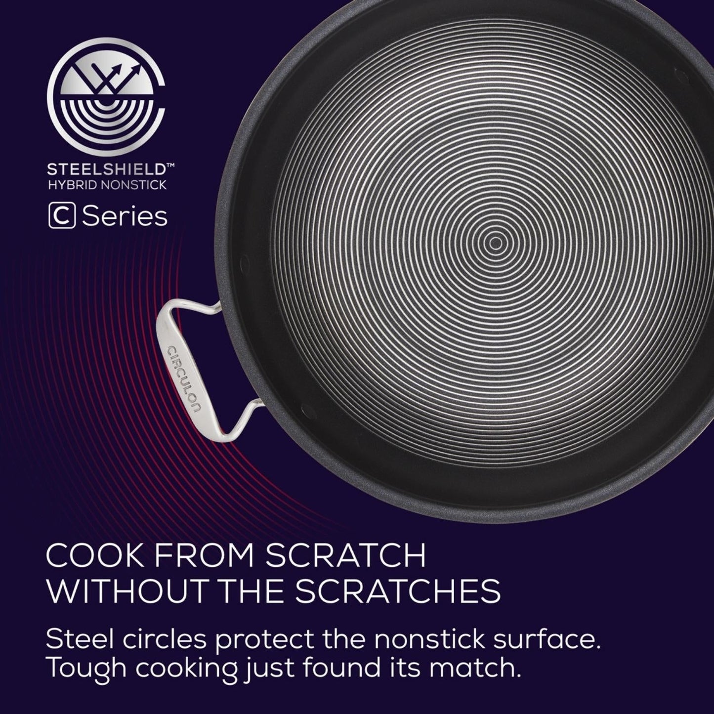 Circulon C-Series Hybrid Clad Stainless Steel Nonstick Induction 4 Piece Cookware Set