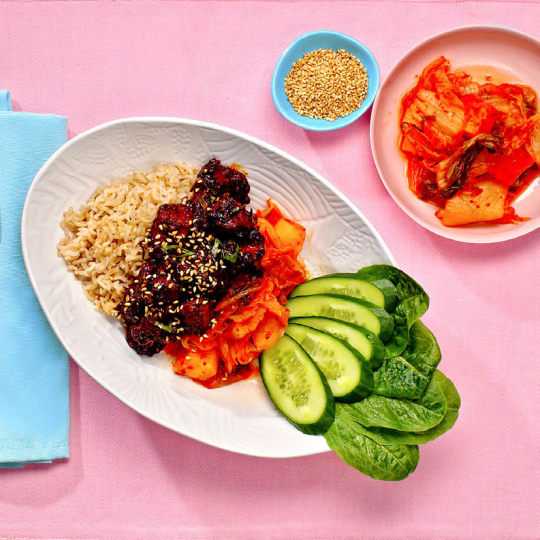 Spicy Pork Bulgogi with Kimchi and Wholegrain Rice 