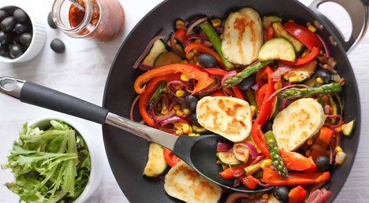 Mediterranean Stir Fry with Halloumi