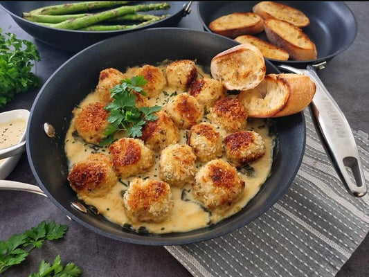 Crispy Chicken Meatballs with Honey Mustard Sauce