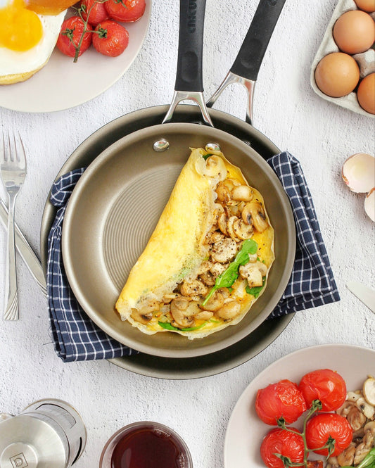 Mushroom and spinach omelette