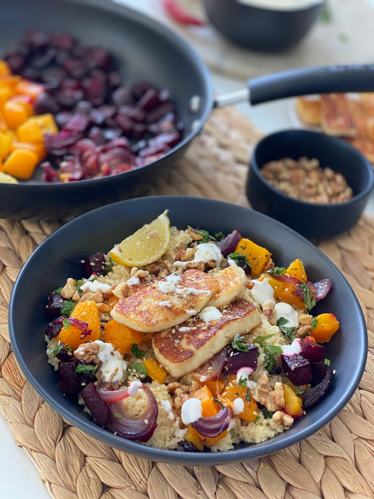 Pumpkin and Beetroot Haloumi Salad