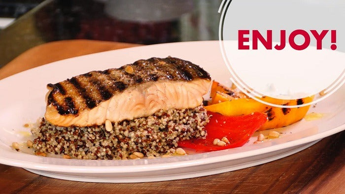 Salmon Served With Quinoa and Grilled Vegetables