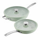 Circulon Halo With LaserDefense™ 25/30cm Covered Skillet Set Sage Green