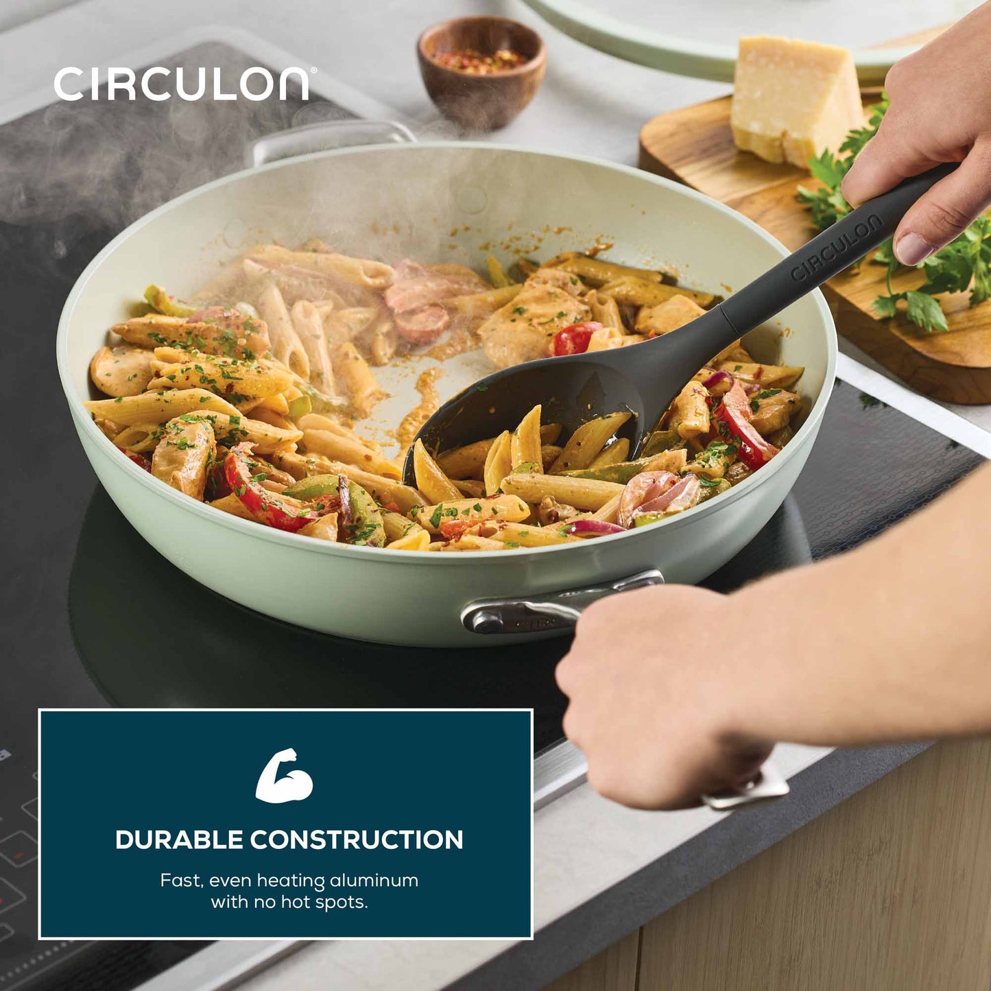 Circulon Halo With LaserDefense™ 25/30cm Covered Skillet Set Sage Green