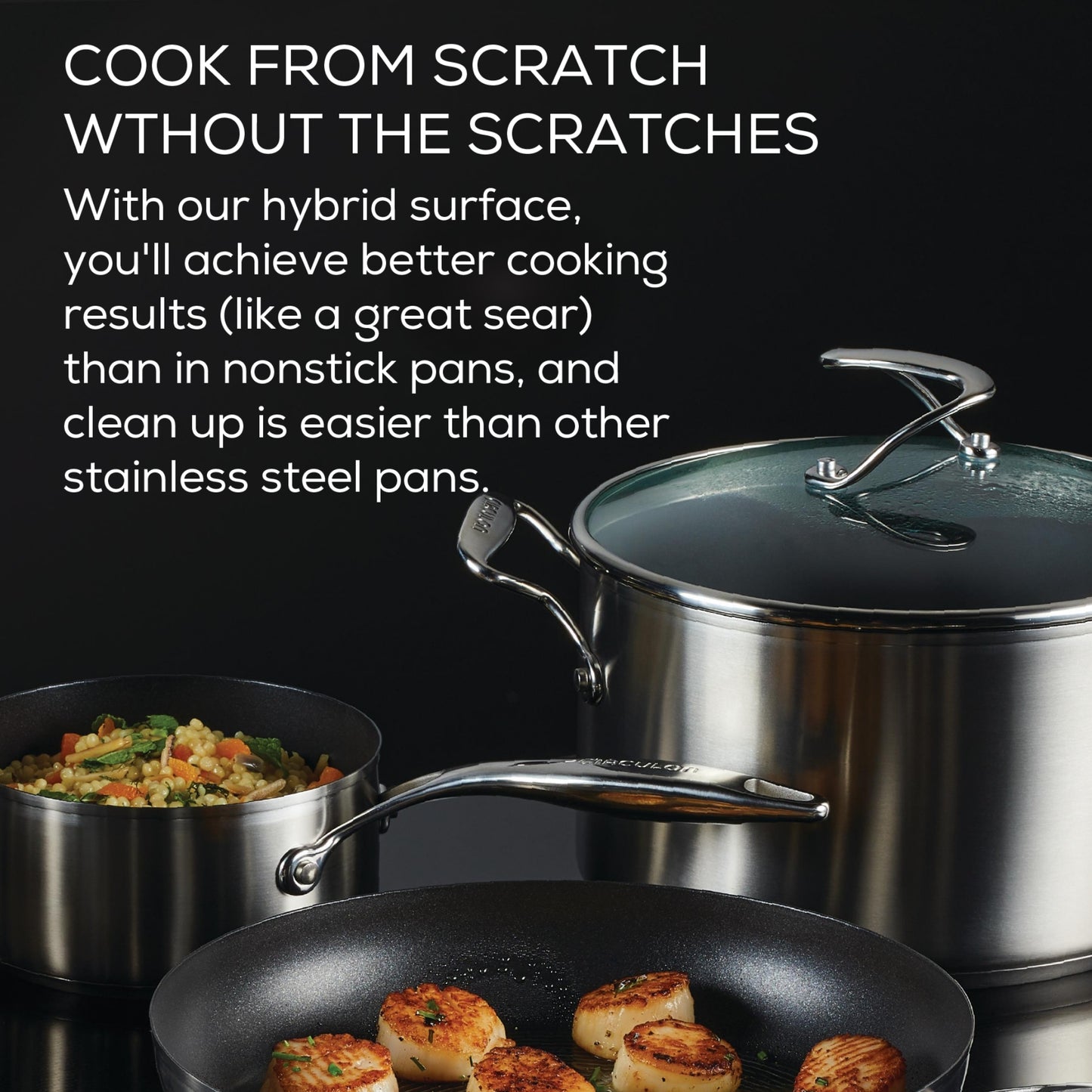 Circulon S-Series Hybrid Stainless Steel Nonstick Induction 3 Piece Saucepan Set