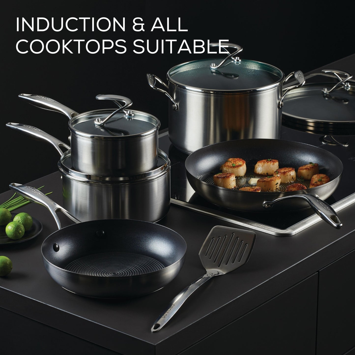 Circulon S-Series Hybrid Stainless Steel Nonstick Induction 3 Piece Saucepan Set