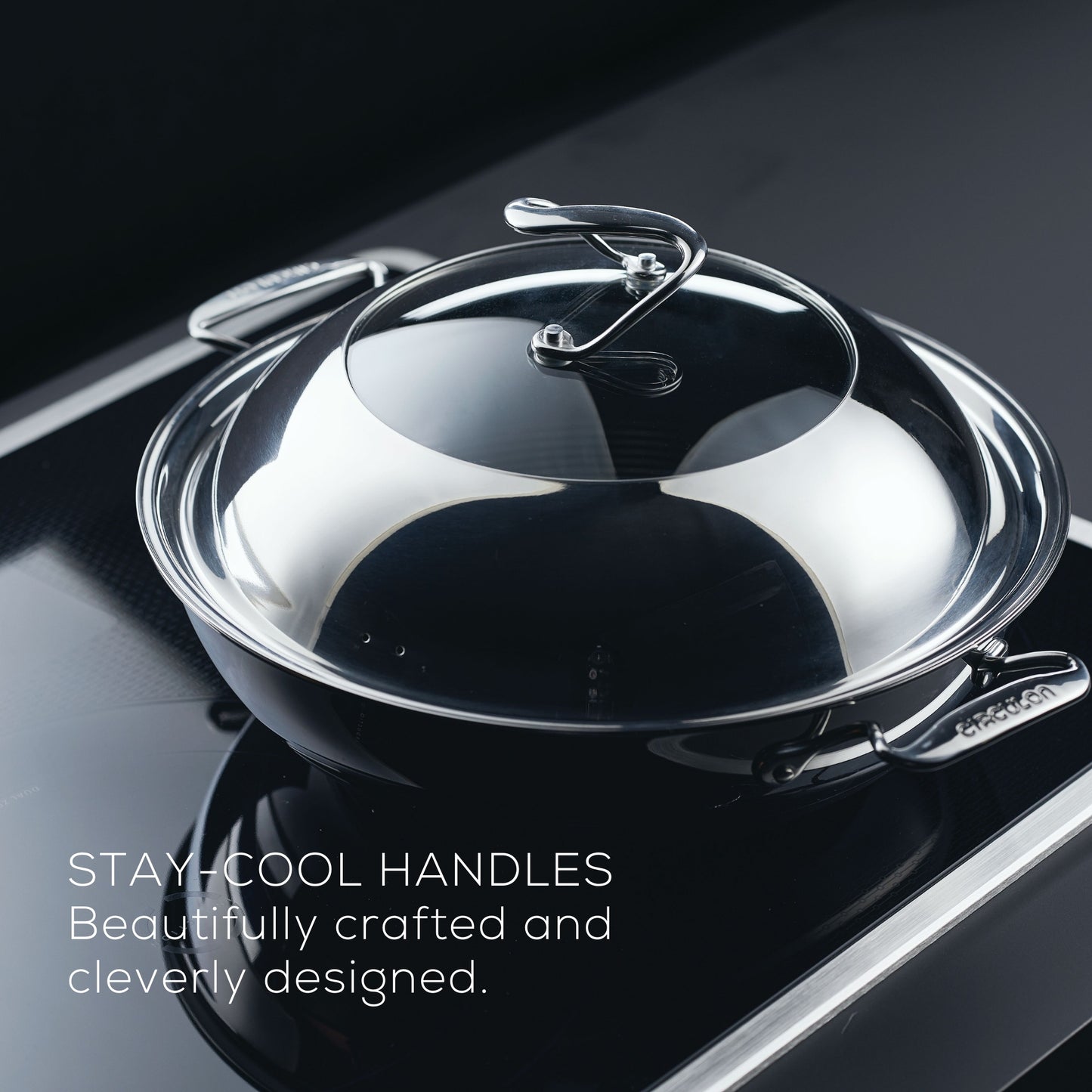 Circulon C-Series Hybrid Clad Stainless Steel Nonstick Induction Covered Wok 36cm