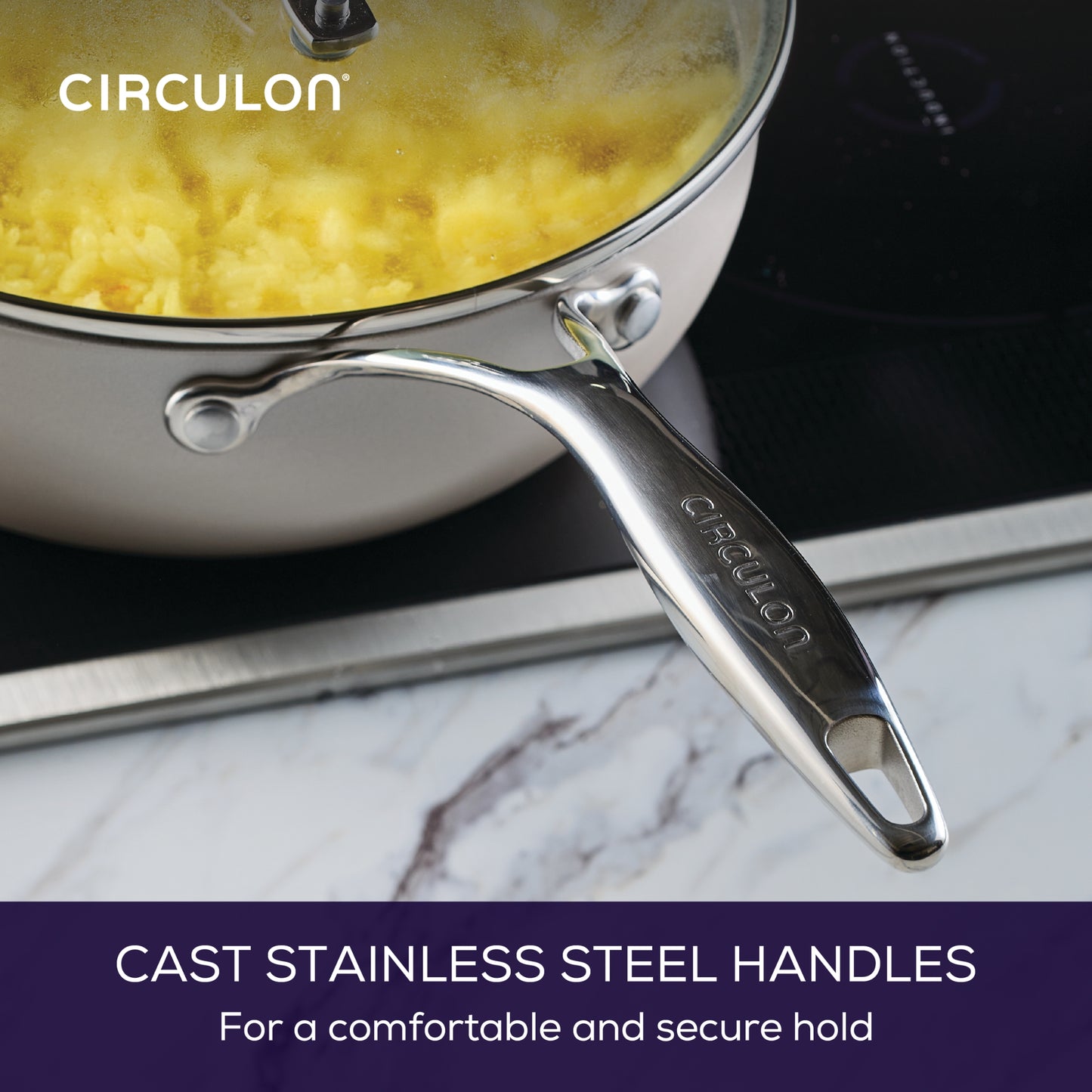 Circulon Infinity Pan With ScratchDefense Nonstick Induction Covered Multi-Pan With Tool/Lid Holder 24cm/2.8L