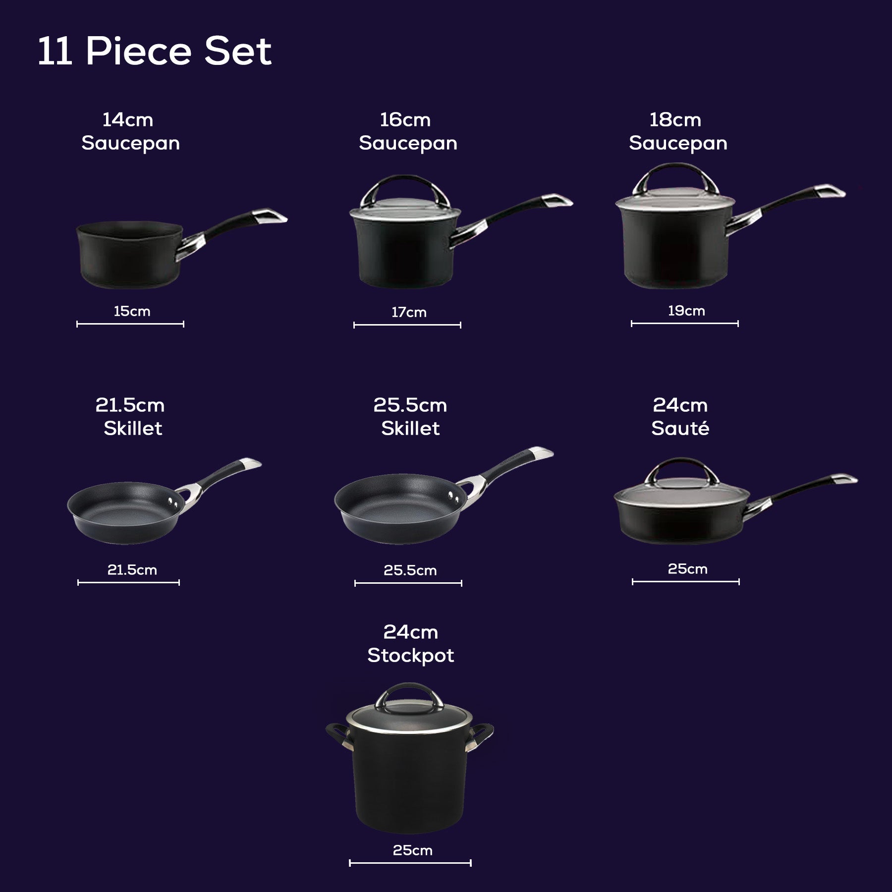 Fingerhut - Circulon Symmetry 11-Pc. Nonstick Hard-Anodized