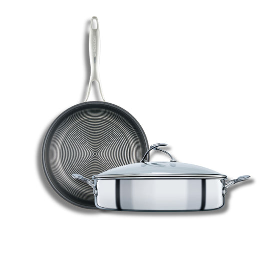 Circulon C-Series Nonstick Clad Stainless Steel Induction Sauteuse 30cm & Frypan 32cm