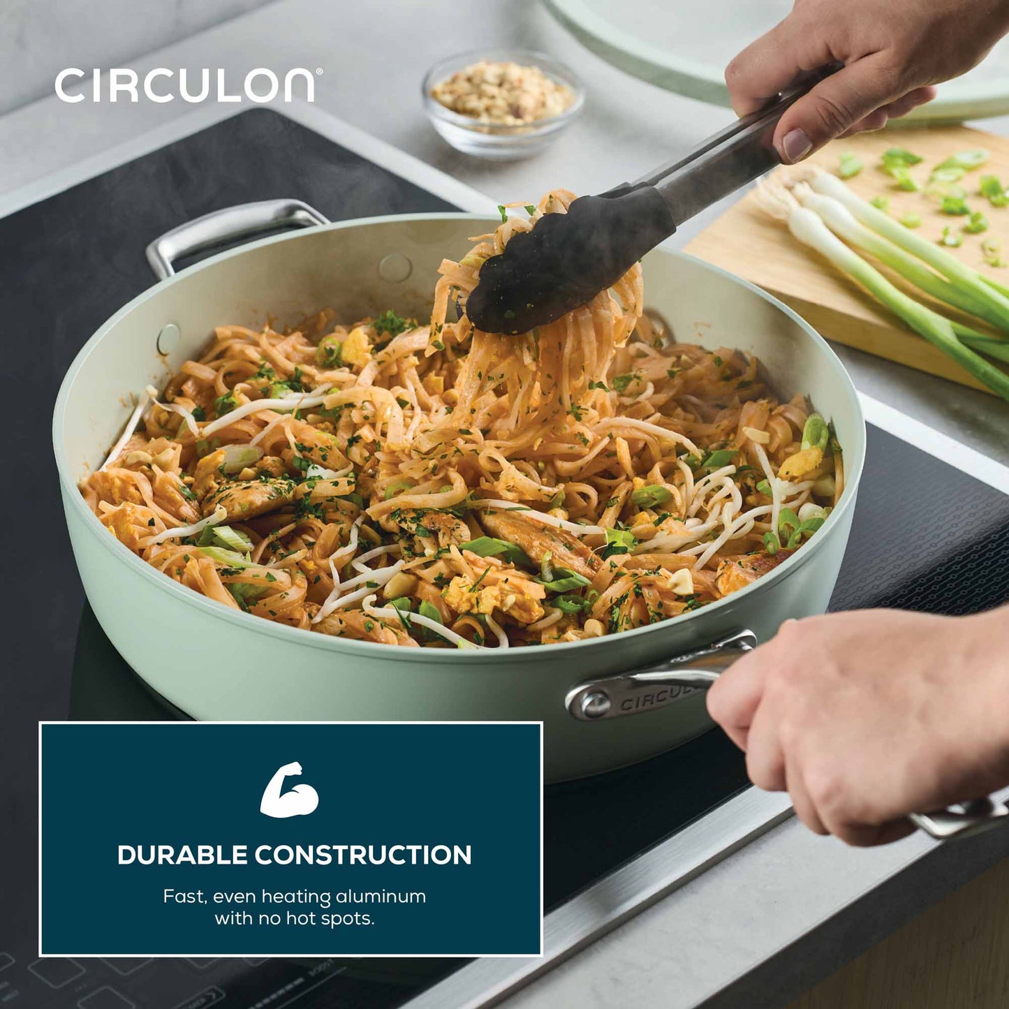 Circulon Halo with LaserDefense™ 30cm/4.7L Covered Sauté Sage Green
