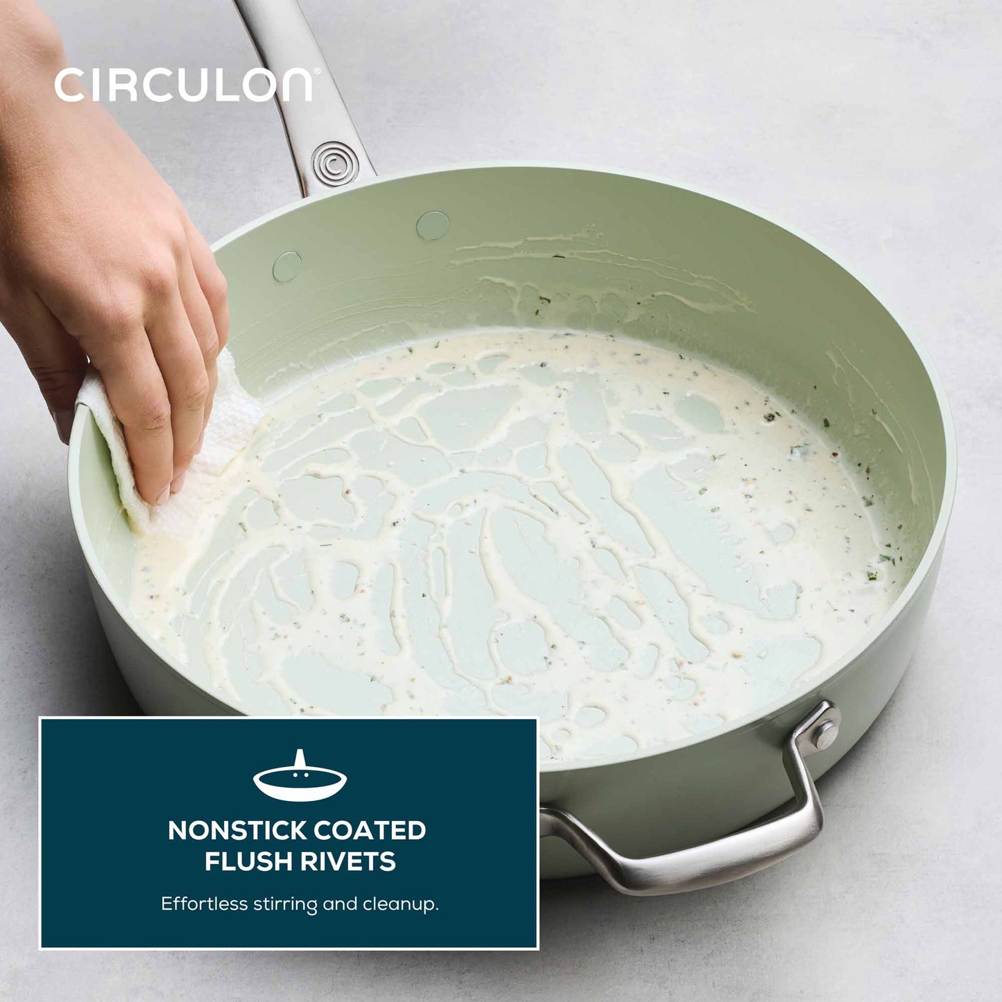 Circulon Halo with LaserDefense™ 30cm/4.7L Covered Sauté Sage Green