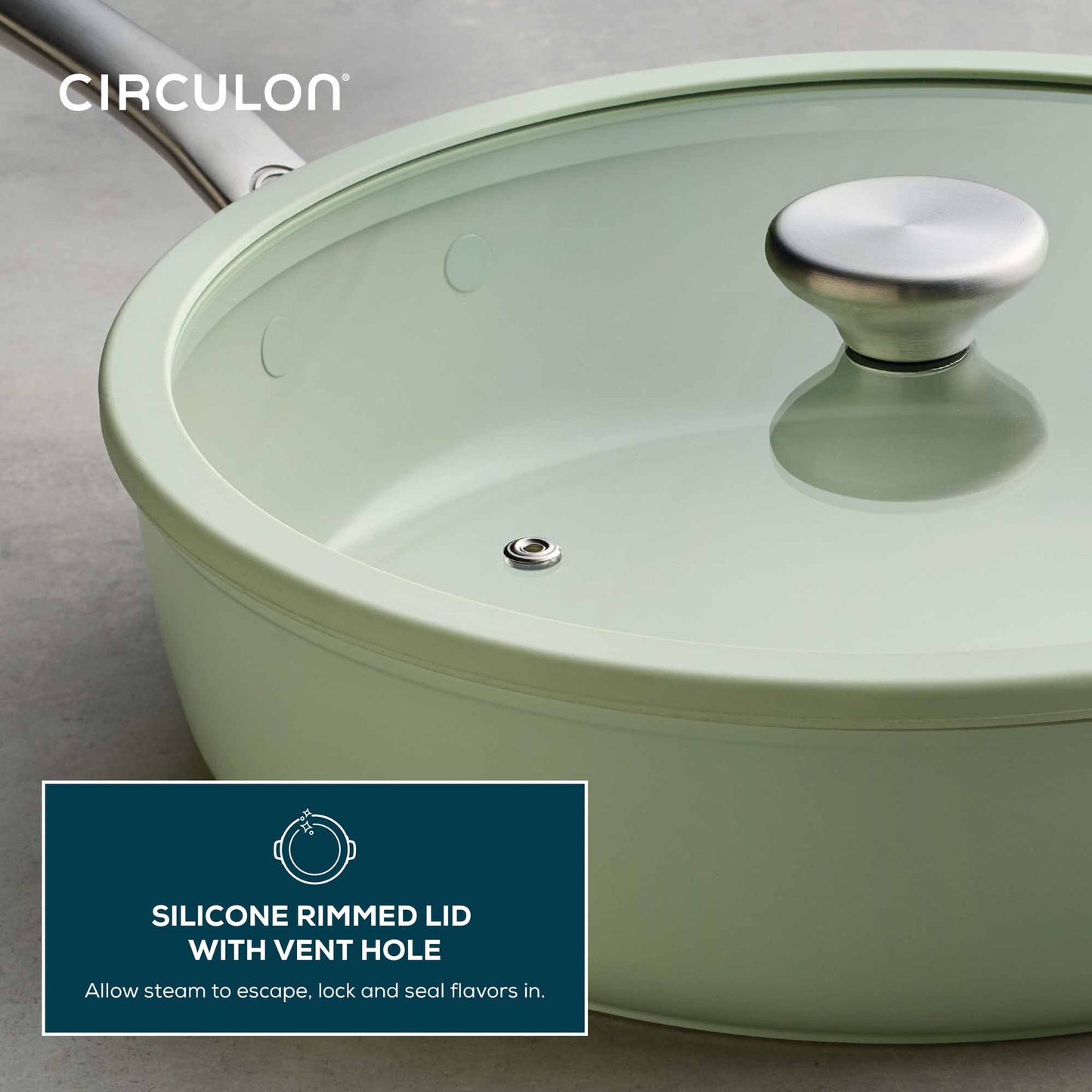 Circulon Halo with LaserDefense™ 30cm/4.7L Covered Sauté Sage Green