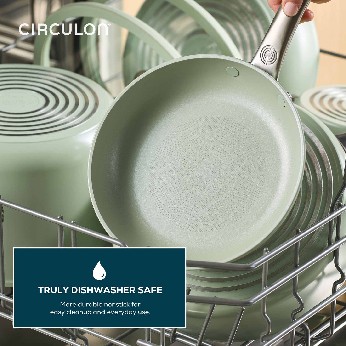 Circulon Halo with LaserDefense™ 30cm/4.7L Covered Sauté Sage Green