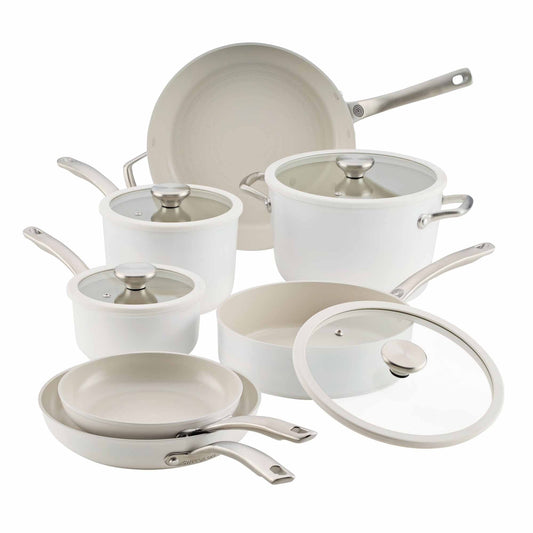 Circulon Halo With LaserDefense™ 11 Piece Cookware Set Pearl White