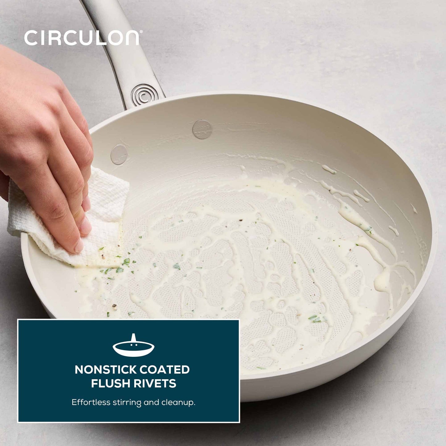 Circulon Halo With LaserDefense™ 25/30cm Covered Skillet Set Pearl White