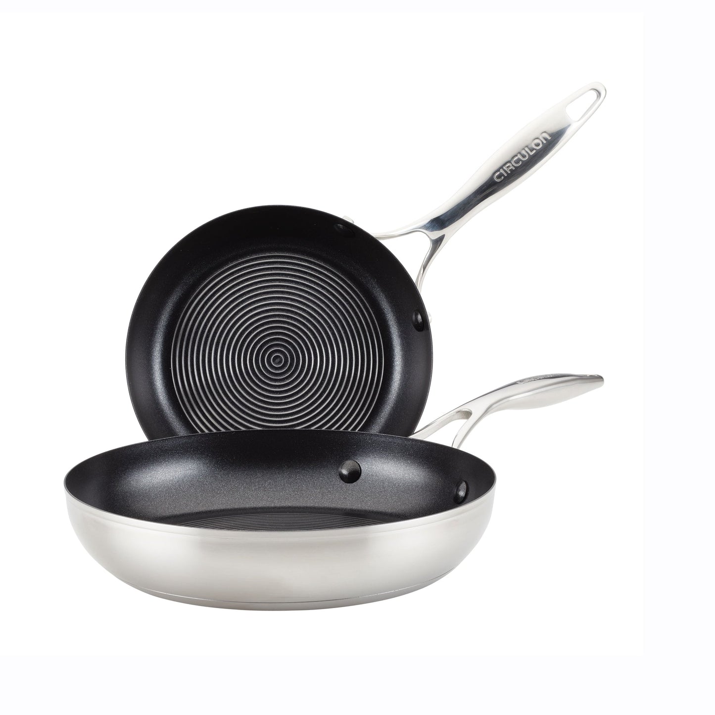 Circulon S-Series Nonstick Stainless Steel Induction Frypan Twin Pack 20cm/26cm