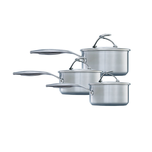 Circulon S-Series Nonstick Stainless Steel Induction 3 Piece Saucepan Set