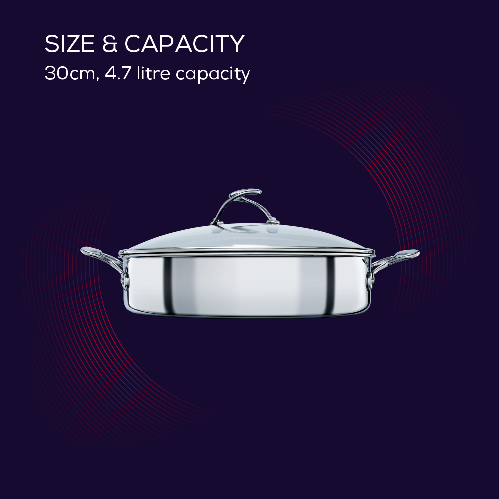 Circulon C-Series Hybrid Clad Stainless Steel Nonstick Induction Covered Sauteuse 30cm