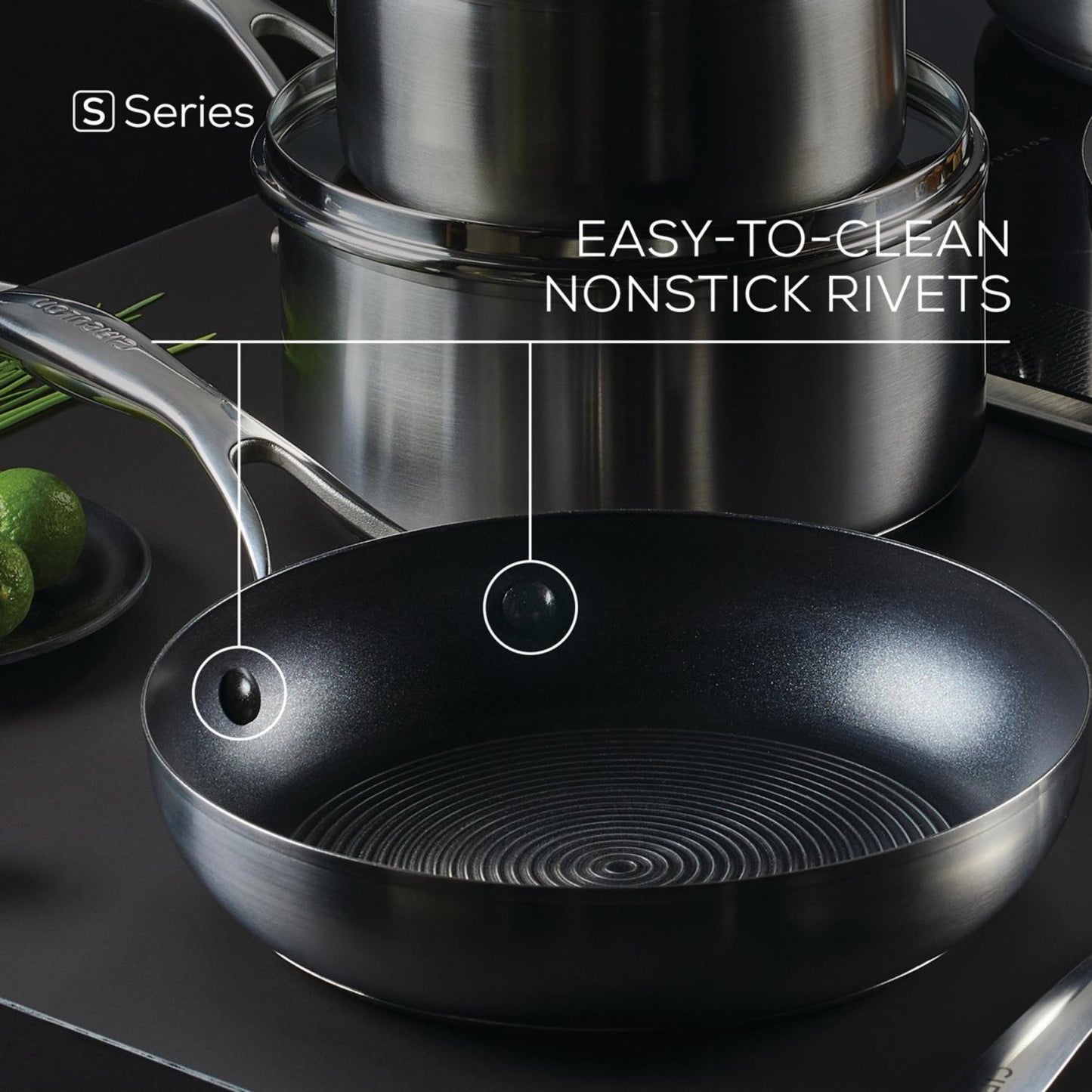 Circulon S-Series Nonstick Stainless Steel Induction Frypan Triple Pack 20/26/30cm